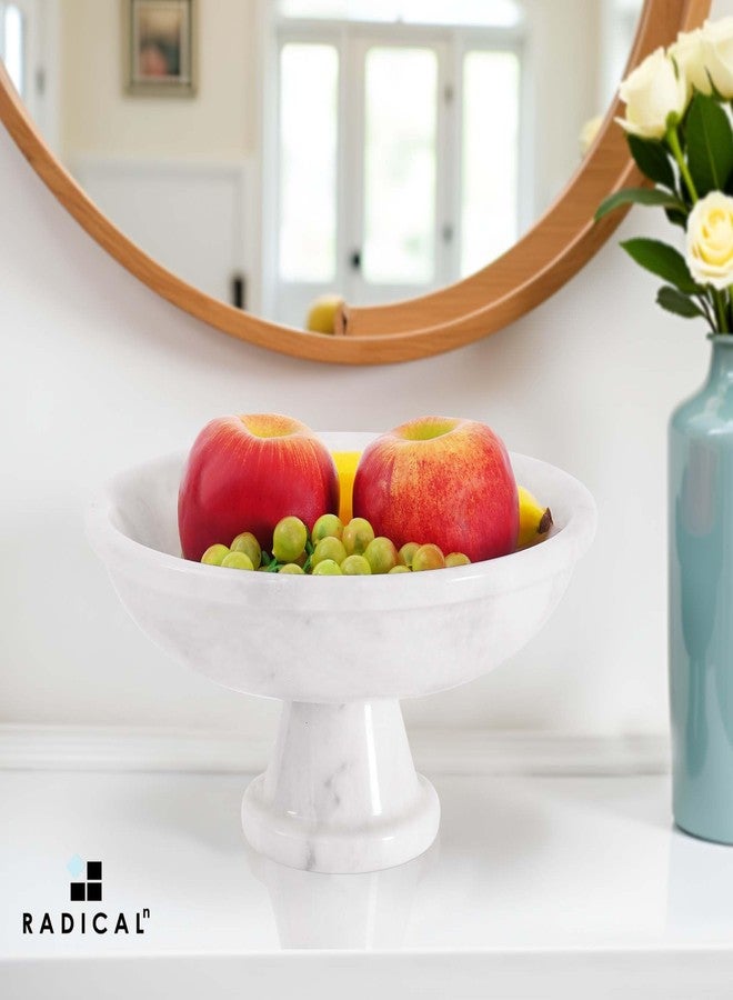 Radicaln Marble Fruit Bowl 10" Inches White Handmade Bananas Holder, Ideal Salad and Serving Bowl, Modern key Bowl, Fruit Dish & fruit Storage - Image 2