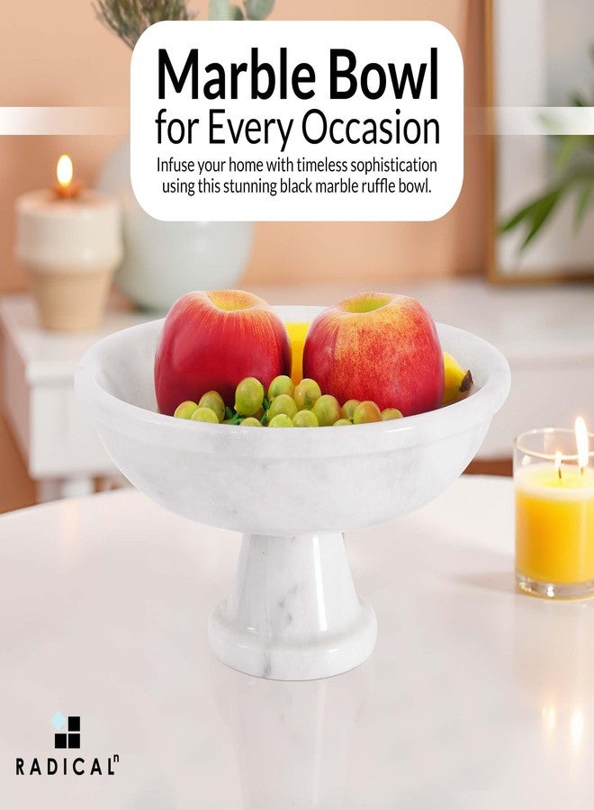 Radicaln Marble Fruit Bowl 10" Inches White Handmade Bananas Holder, Ideal Salad and Serving Bowl, Modern key Bowl, Fruit Dish & fruit Storage - Image 4