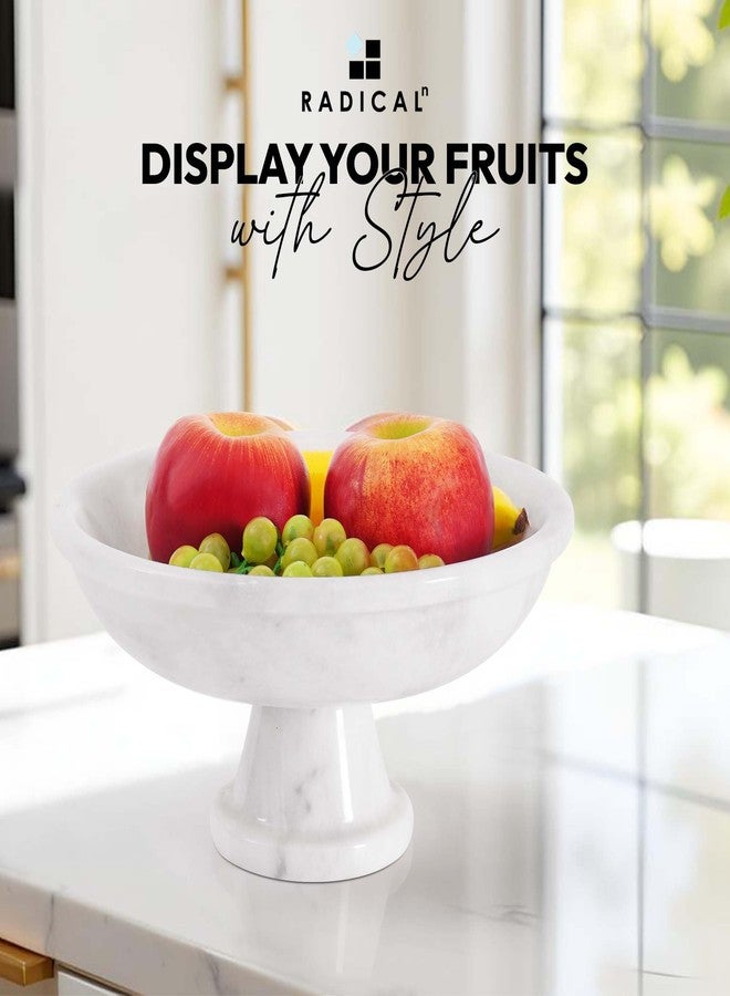 Radicaln Marble Fruit Bowl 10" Inches White Handmade Bananas Holder, Ideal Salad and Serving Bowl, Modern key Bowl, Fruit Dish & fruit Storage - Image 3