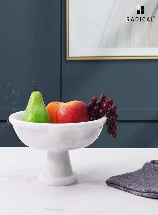 Radicaln Marble Fruit Bowl 10" Inches White Handmade Bananas Holder, Ideal Salad and Serving Bowl, Modern key Bowl, Fruit Dish & fruit Storage - Image 5