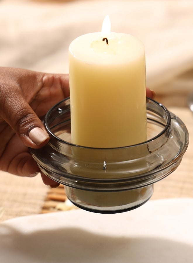 Muun Home Dome Candle Holder with Teal Borosilicate Glass Dome & Slate Grey Base | Modern Pillar Candle Holder for Home Decor | Includes Soy Blend Candle | Luxury Decorative Accent & Gift Box - Image 3