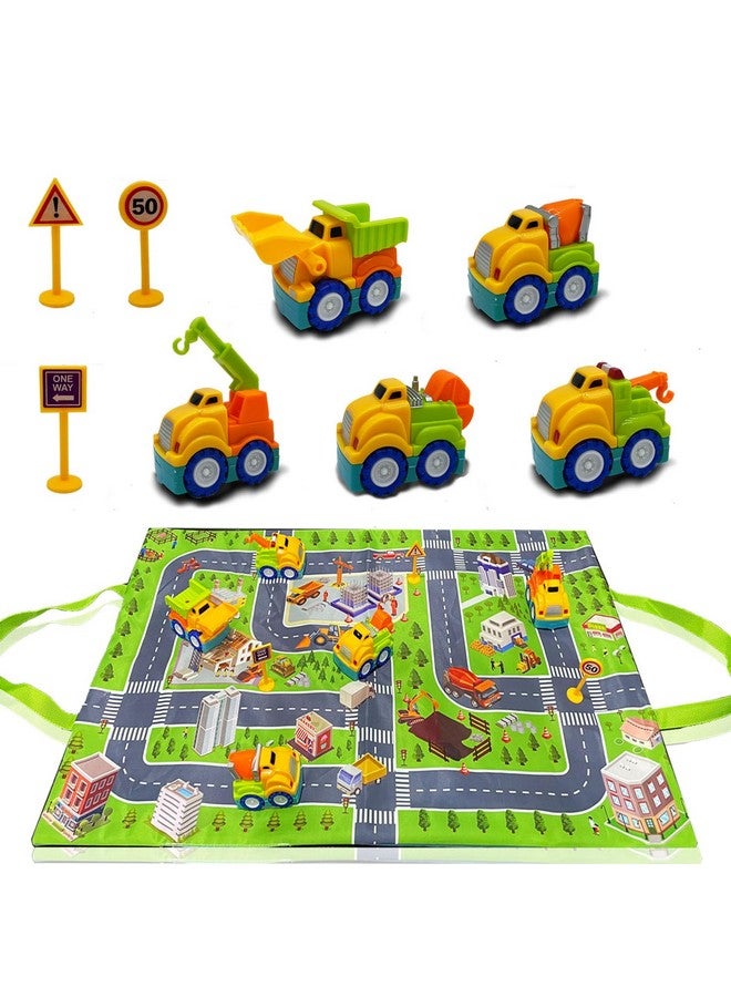 Haktoys Construction Toy Trucks and Play Mat - Build & Play Vehicles with Foldable Mat & Storage Bag | Portable Travel Toy for Toddlers Kids Ages 2-5 | Easy Storage & Transport for Fun On-The-Go - Image 5