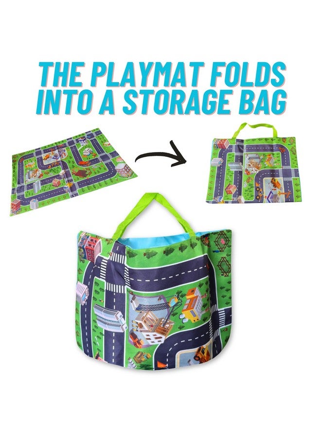 Haktoys Construction Toy Trucks and Play Mat - Build & Play Vehicles with Foldable Mat & Storage Bag | Portable Travel Toy for Toddlers Kids Ages 2-5 | Easy Storage & Transport for Fun On-The-Go - Image 2