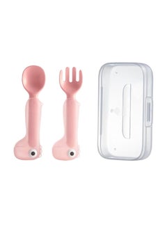 Babycare Babycare - Fork & Spoon Set with Own Box Pink  – BPA-Free, Easy-to-Store Utensils for Babies and Toddlers, Safety Approved  - Image 1