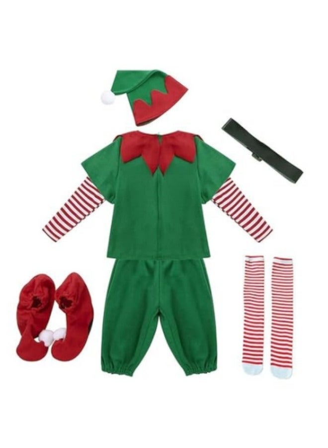 GGEROU Elf Costume Holiday Elf Outfit Green Savage Elf Family Outfit Clothes for Kids Carnival Party Costume for Boys - Image 2