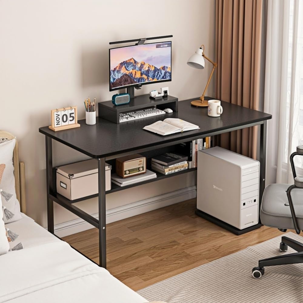Study Desk with Stand Writing Desk Table Computer Table with Bookshelf for Home Office Desks and Workstations 110 * 50 * 72 CM