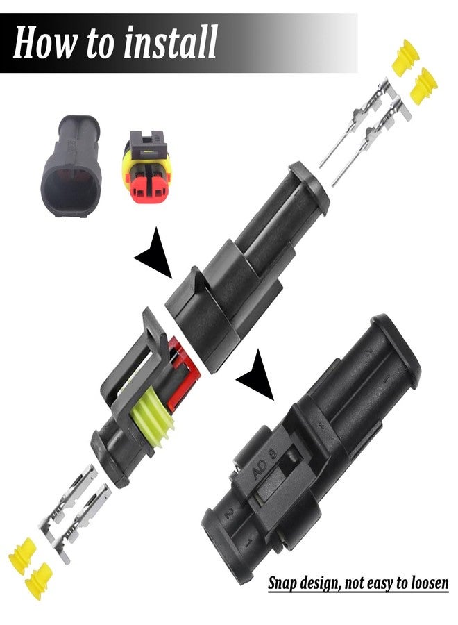 maierke 1008pcs 63 Sets Waterproof Car Electrical Connectors Waterproof Wire Connectors Car Replacement Ignition Plug Connectors with 1/2/3/4/5/6 Pin Ratchet Crimper Pliers - Image 4