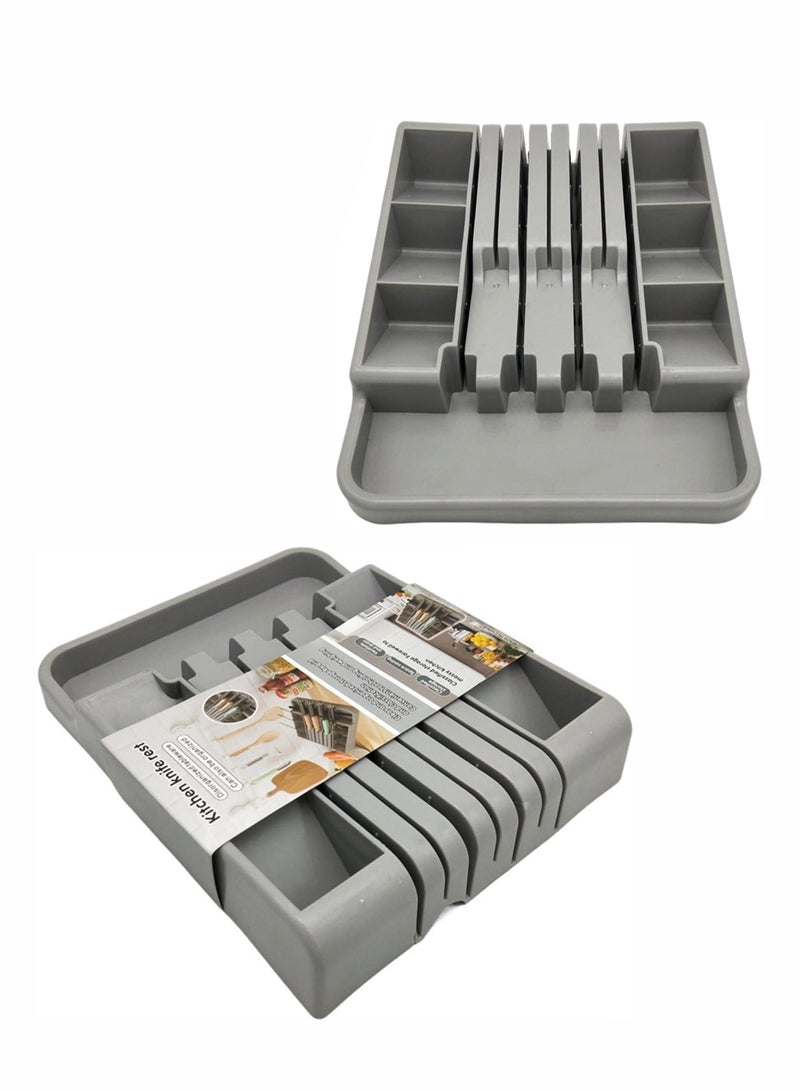 Toshionics Cutlery Tray Organizer for Kitchen Drawers Premium Silverware Storage for Spoons Forks Knives Space-Saving Utensil Holder Knife Block Flatware Organizer for Kitchen Essentials - Image 1