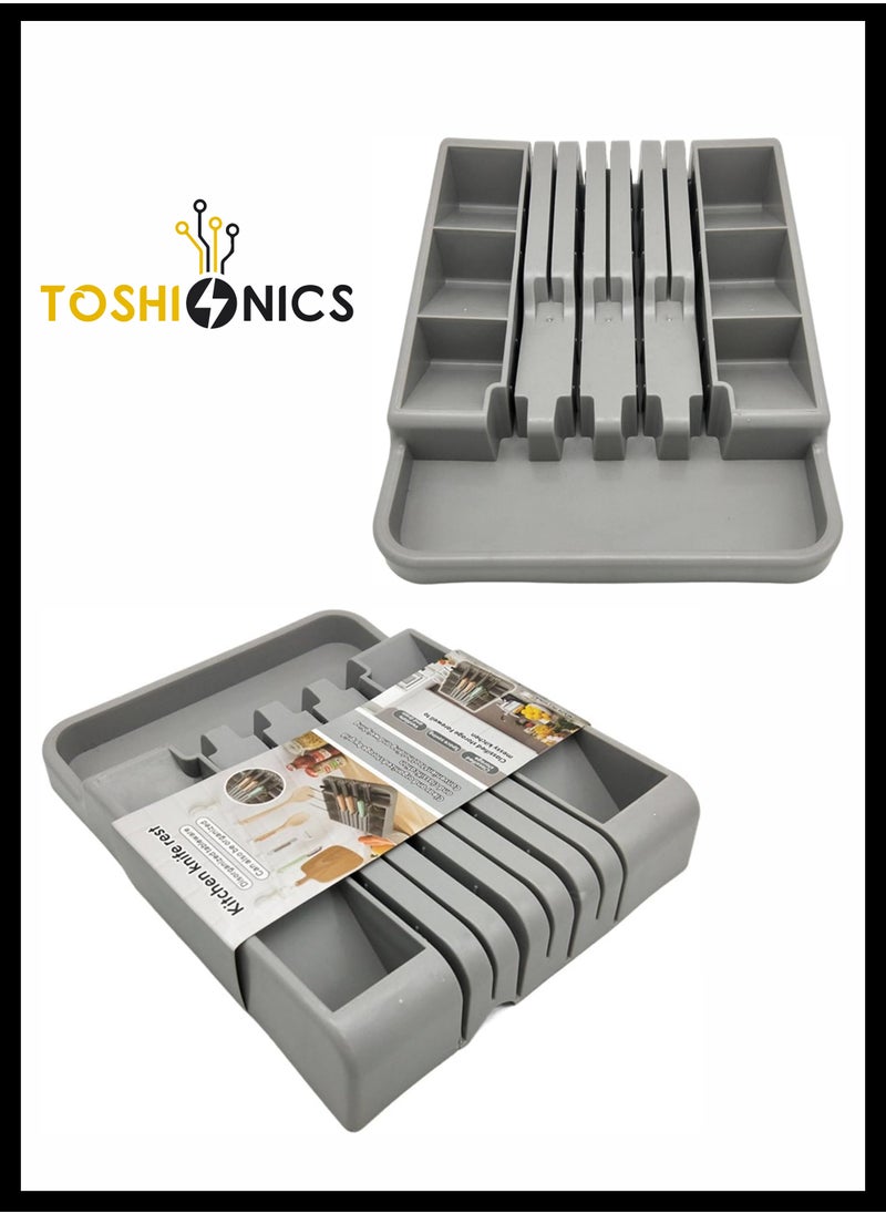 Toshionics - Cutlery Tray Organizer for Kitchen Drawers Premium Silverware Storage for Spoons Forks Knives Space-Saving Utensil Holder Knife Block Flatware Organizer for Kitchen Essentials - Image 1