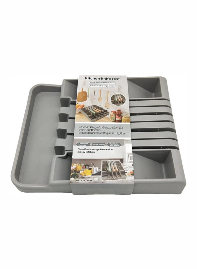 Toshionics - Cutlery Tray Organizer for Kitchen Drawers Premium Silverware Storage for Spoons Forks Knives Space-Saving Utensil Holder Knife Block Flatware Organizer for Kitchen Essentials - Image 1