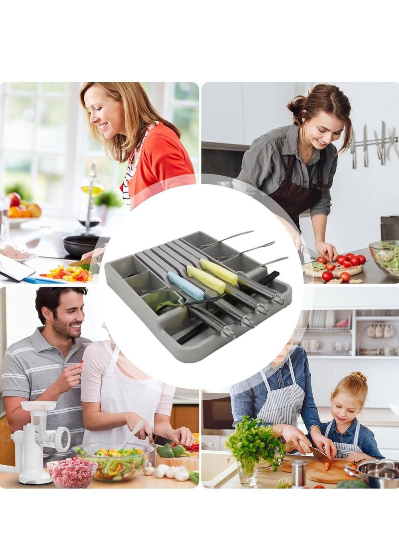Toshionics - Cutlery Tray Organizer for Kitchen Drawers Premium Silverware Storage for Spoons Forks Knives Space-Saving Utensil Holder Knife Block Flatware Organizer for Kitchen Essentials - Image 1
