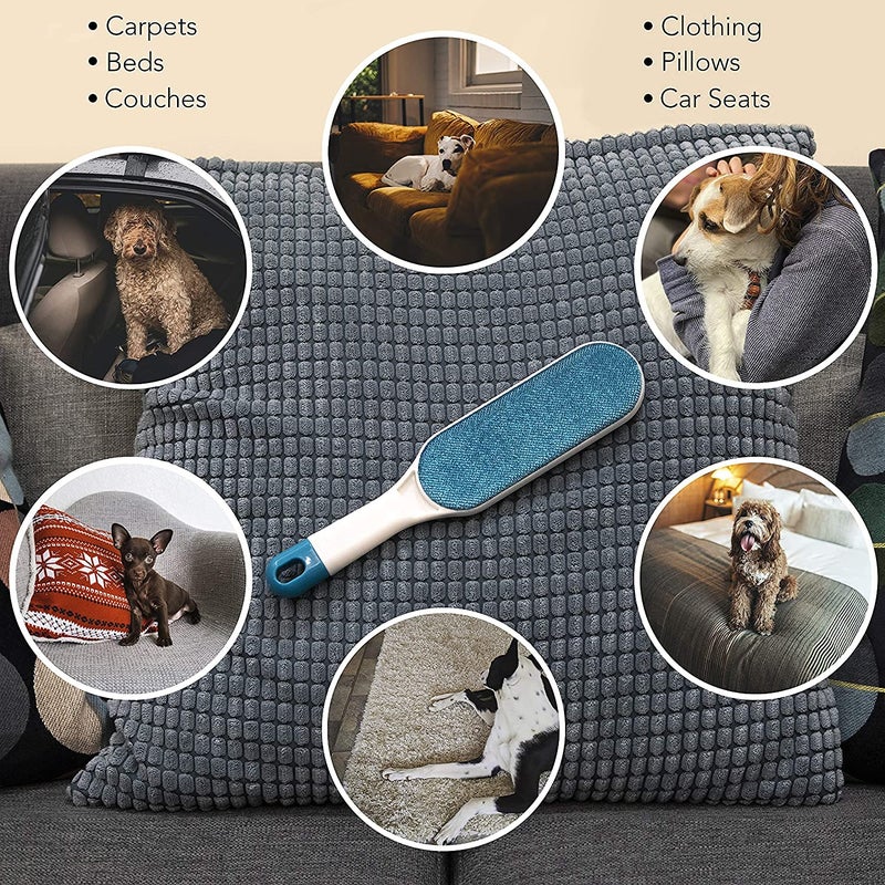 EVRR Double-Sided Reusable Pet Hair Remover Lint Brush with Self-Cleaning Base Cat Hair and Dog Hair Remover, Lint Remover for Clothes and Furniture Pet Hair Remover for FurnitureTravel Size Included - Image 3