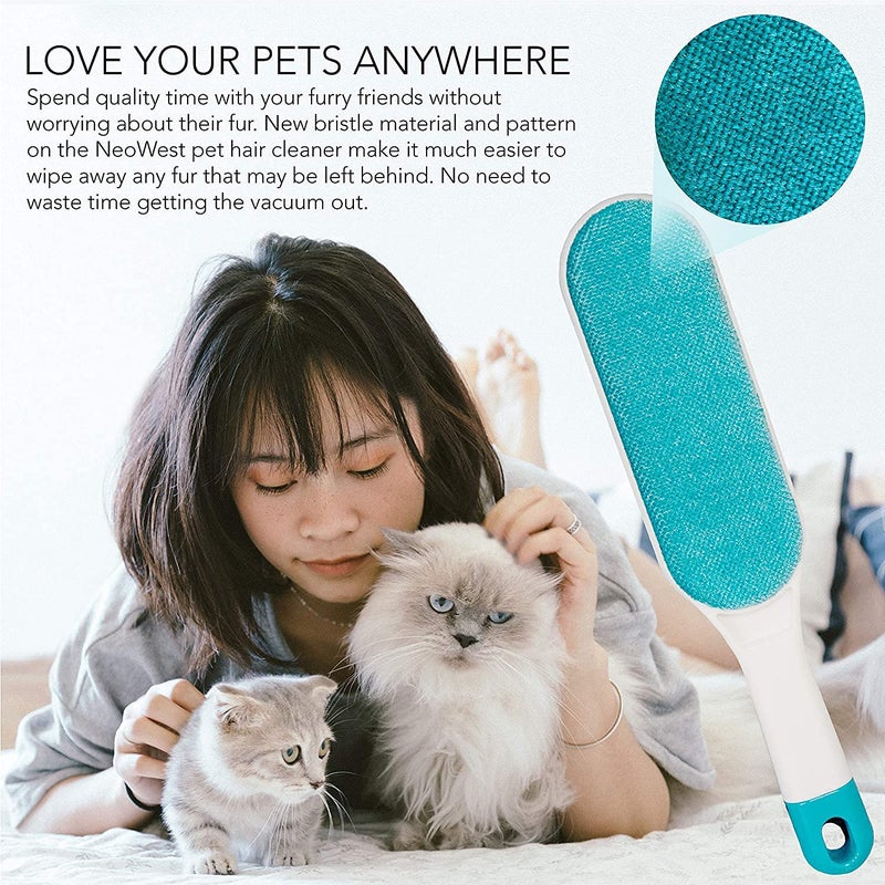 EVRR Double-Sided Reusable Pet Hair Remover Lint Brush with Self-Cleaning Base Cat Hair and Dog Hair Remover, Lint Remover for Clothes and Furniture Pet Hair Remover for FurnitureTravel Size Included - Image 2