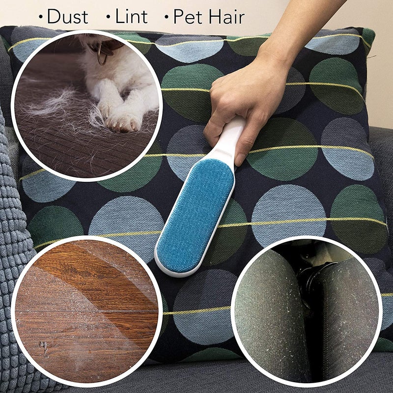 EVRR Double-Sided Reusable Pet Hair Remover Lint Brush with Self-Cleaning Base Cat Hair and Dog Hair Remover, Lint Remover for Clothes and Furniture Pet Hair Remover for FurnitureTravel Size Included - Image 4