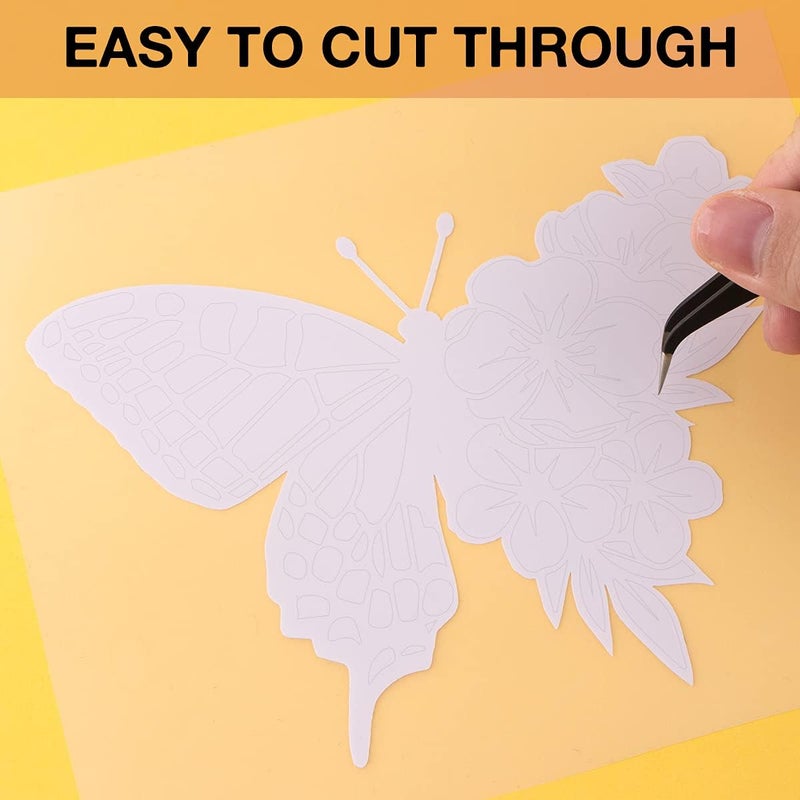 اتش تي في رونت فينيل الأبيض الدائم لـ Cricut - لفة لاصقة مقاس 12 بوصة × 40 قدمًا لـ Silhouette، وCameo القاطعة، ولافتات، وسجلات القصاصات، والحرف اليدوية، وآلات القطع (لامع) - Image 3