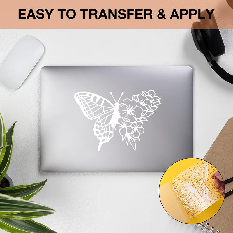 اتش تي في رونت فينيل الأبيض الدائم لـ Cricut - لفة لاصقة مقاس 12 بوصة × 40 قدمًا لـ Silhouette، وCameo القاطعة، ولافتات، وسجلات القصاصات، والحرف اليدوية، وآلات القطع (لامع) - Image 4