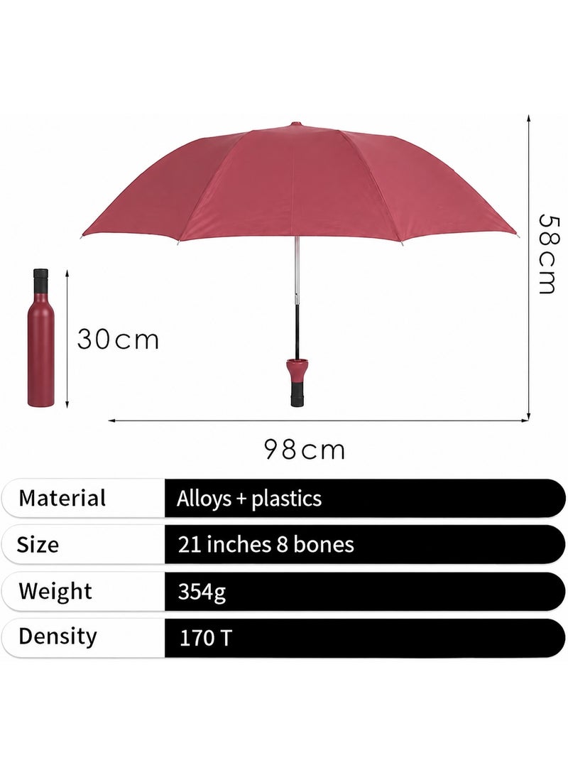 Compact Travel Umbrella with UV Protection and Rain Shield – Double Layer Foldable Automatic Open Windproof Lightweight Umbrella 98cm with Bottle-Shaped Storage Case for Daily Travel and Outdoor Use - Image 5