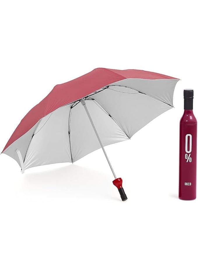 Compact Travel Umbrella with UV Protection and Rain Shield – Double Layer Foldable Automatic Open Windproof Lightweight Umbrella 98cm with Bottle-Shaped Storage Case for Daily Travel and Outdoor Use - Image 1
