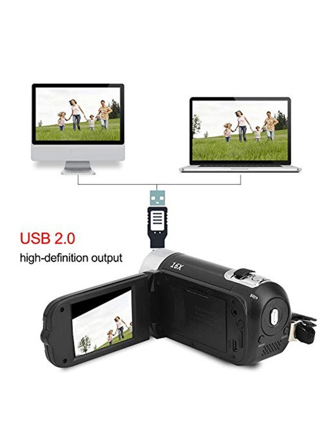 Digital Camcorder, DH-90 16X Digital Zoom 2.7 Inch Colourful Display Screen, High Definition Camera Image Video Shooting Camcorder US Plug 110-240V - Image 4