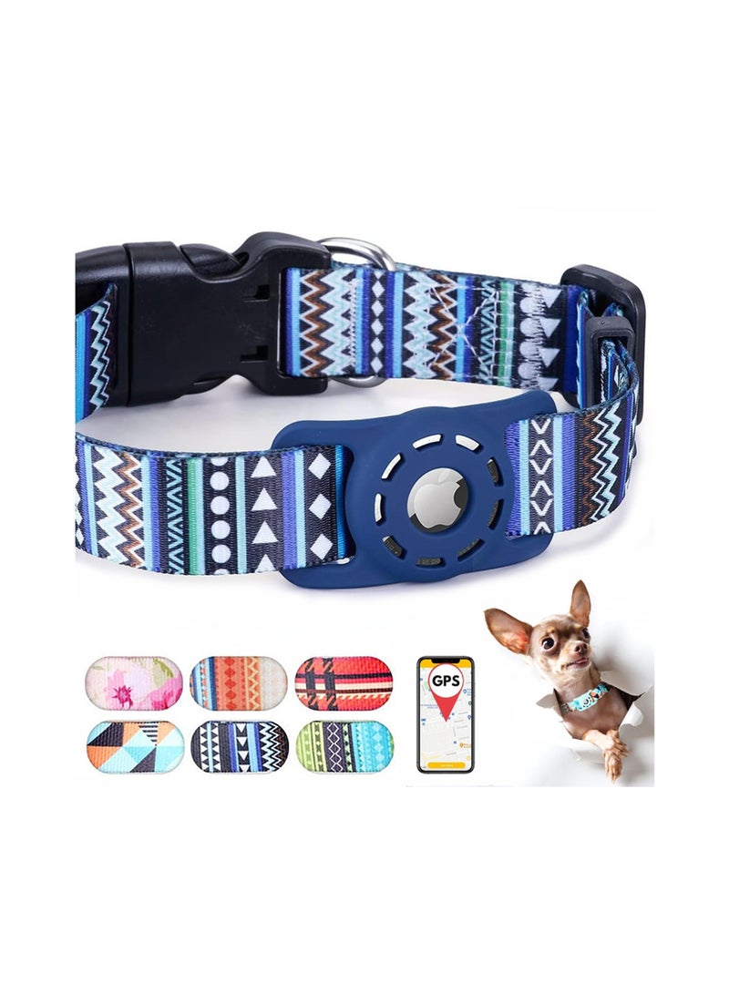 Excefore AirTag Dog Collar, Padded Apple Air Tag Dog Collar, Adjustable Air Tag Accessories Pet Collar, Nylon Pet Collars for Large Dogs, Heavy Duty Dog Collar with AirTag Holder Case (Dog M, Blue) - Image 1