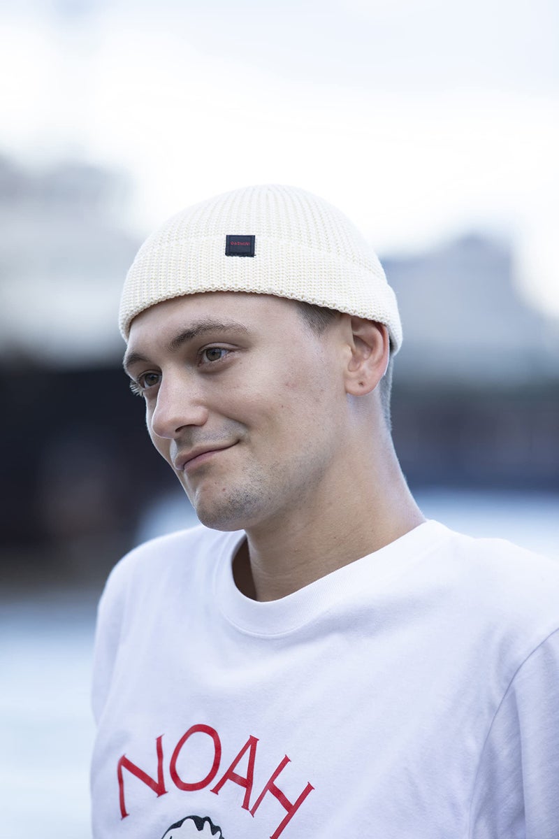 DASMINI Fisherman Beanie,Skull Cap Mens Cotton Beanie Winter hat Small Short Warm Gift (Black+Cream, Size M) - Image 3