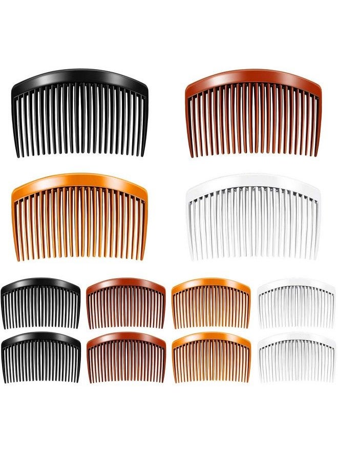 Chuangdi - 12 Pieces Plastic Side Hair Twist Comb French Twist Comb Hair Clips With Teeth For Fine Hair Accessories Women Girls 4 Colors (23 Teeth) - Image 1