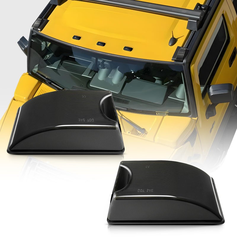 NEIFILES Front Cab Roof Marker Light Housing Smoked Lens Compatible with Hummer H2 20032009 H2 SUT 20052009 Roof Top Clearance Lights Housing Pack of 2