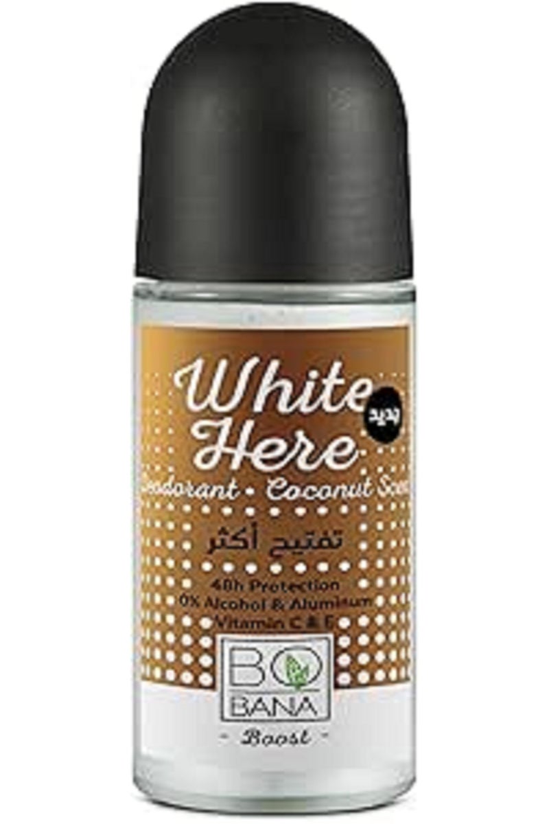 بوبانا مزيل عرق "وايت هير" برائحة جوز الهند - 50 مل - Image 1