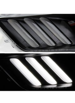 Ford Mustang Compatible 2015-2017 Ford Mustang Black HID DRL LED Projector Headlights  - Image 3