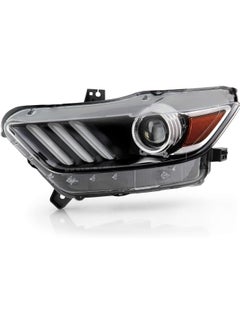 Ford Mustang Compatible 2015-2017 Ford Mustang Black HID DRL LED Projector Headlights  - Image 2