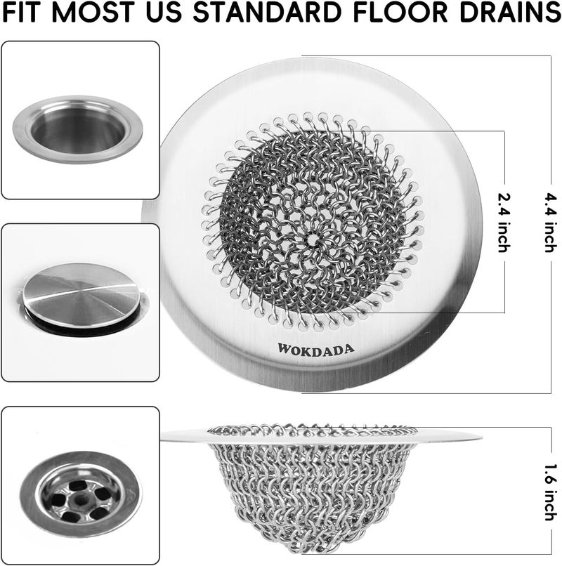 wokdada Bathtub Drain Hair Catcher, Fast Drainage Shower Drain Hair Catcher, Reversible 304 Stainless Steel Drain Protector for Pop-Up and Regular Drains of Bathroom(Patented Product) - Image 4