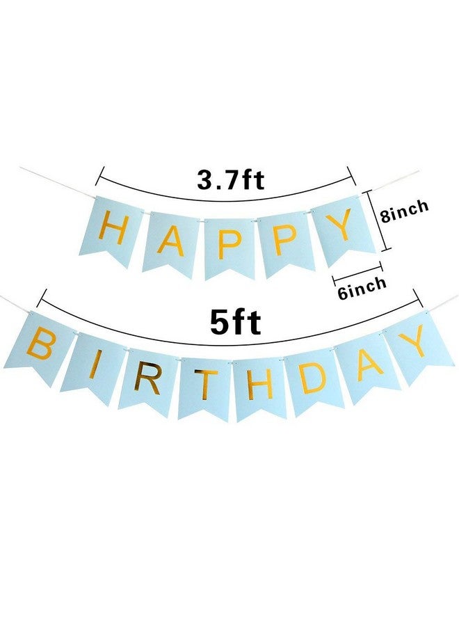 Propsicle Birthday Cardboard Blue Pack of 1 Fishtail Banner Party Decoration Item With Ribbon Boy Prince Theme Bunting - Image 2