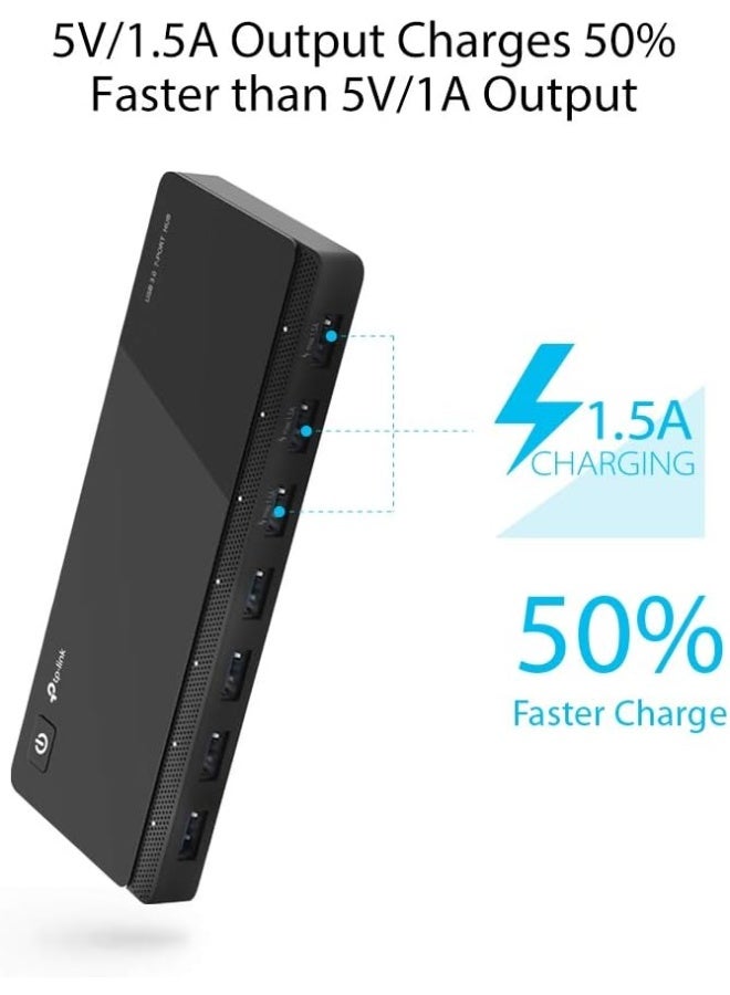 Tp-link Tl TP-Link UH700 USB Hub, 1.5A Fast Charging 7-Port Docking Station, 10x Data Transfer Speed up to 5Gbps, 12V/2.5A Power Adapter and 1m USB 3.0 Cable, - Image 5