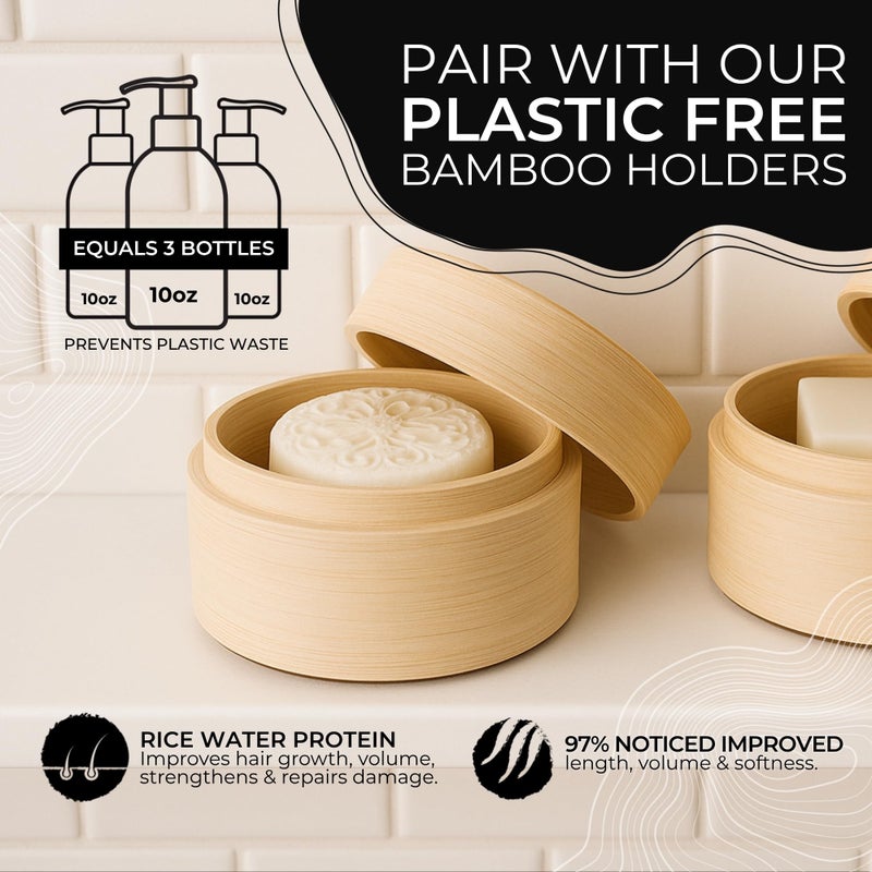 Viori Citrus Yao Shampoo and Conditioner Bar Set Made with Rice Water - Handcrafted Sulfate Free Shampoo and Conditioner - Image 3