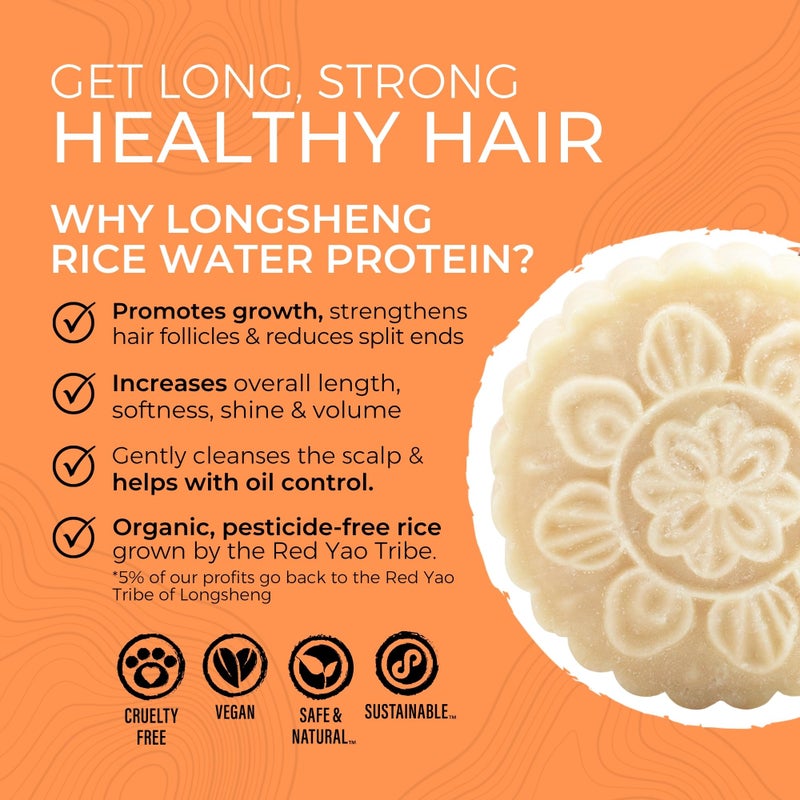 Viori Citrus Yao Shampoo and Conditioner Bar Set Made with Rice Water - Handcrafted Sulfate Free Shampoo and Conditioner - Image 2