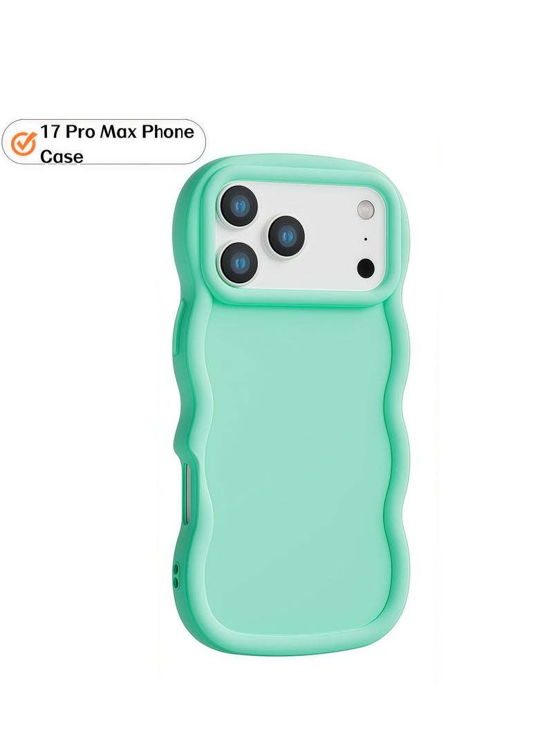 [جراب هاتف Apple 17promax المحمول] تصميم موجة من مادة TPU غير قابلة للانزلاق ومضادة للسقوط باللون الأسود والأبيض والأخضر والوردي والأرجواني وألوان أخرى متوفرة - Image 1