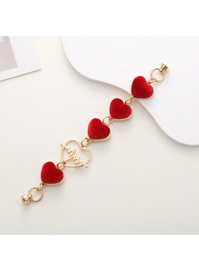 NIBEMINENT Phone Charm/ Chain Strap for Women Girls, Plush Love Cell Phone Case Lanyard Wrist Strap，K1444/Wine Red - Image 1