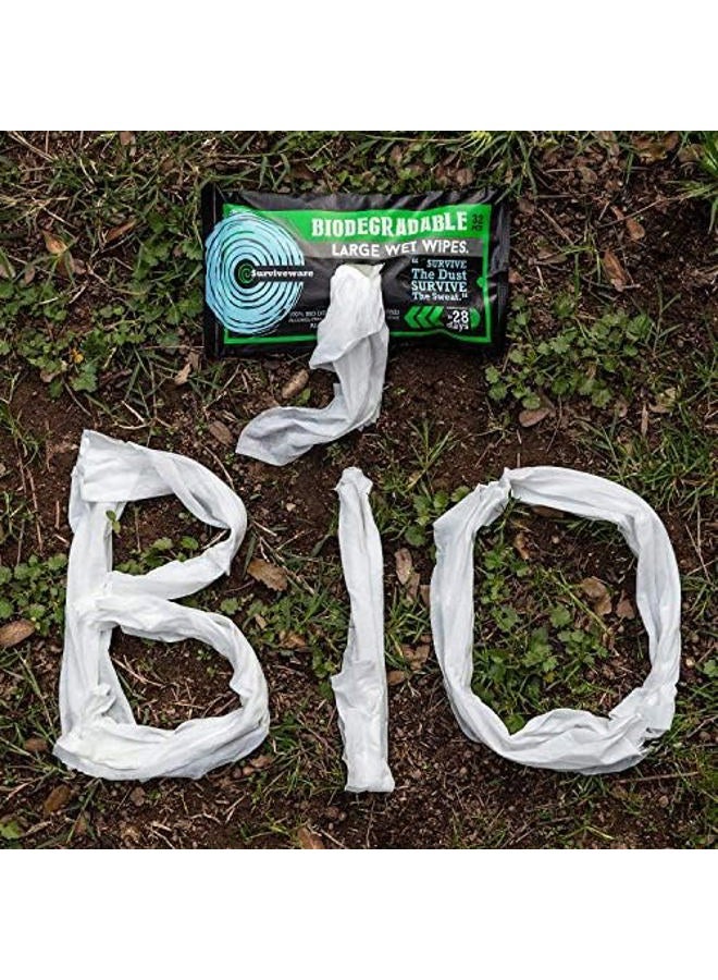 Surviveware Biodegradable Wet Wipes, Face and Body Wipes for Post Workout and Camping, Wipes for Adults, Large Wipes, 15 Count - Image 4