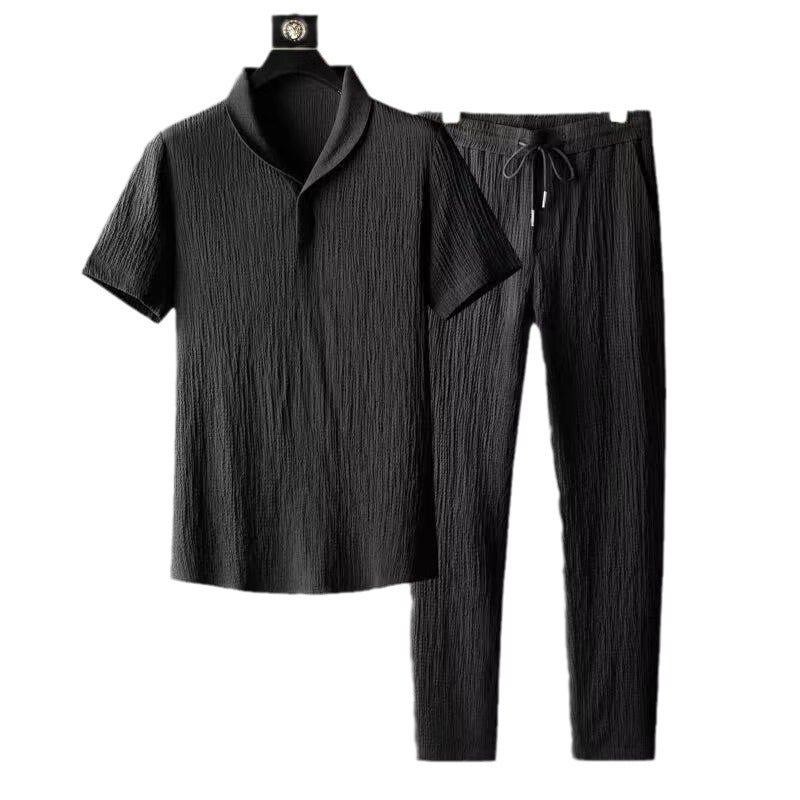 2024 Mens Summer Casual Suit Slim Trendy Luxury Sportswear White - Image 5