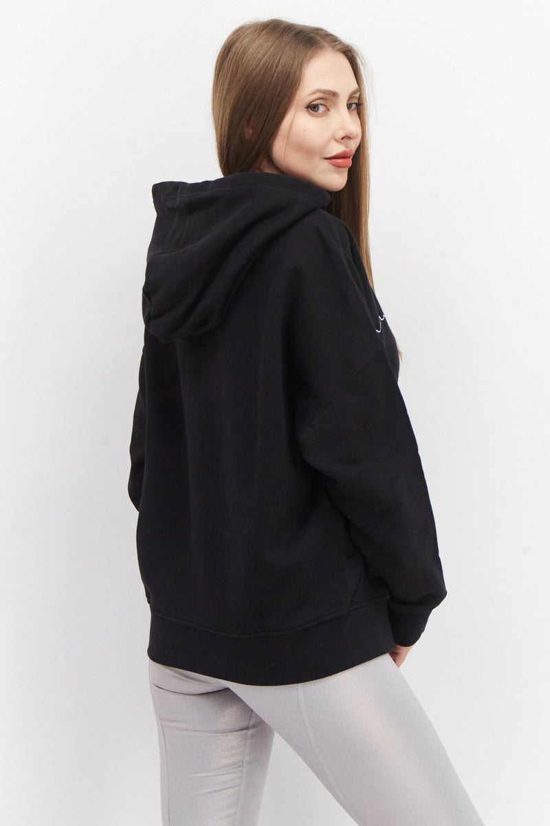 adidas Originals Women Sportswear Fit Long Sleeve Training Hoodie, Black  - Image 4