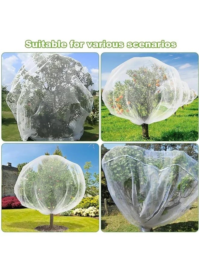 2-Pack Large Fruit Tree Netting Cover with Zipper & Drawstring, Transparent Garden Insect Bird Barrier Mesh Screen - Image 2