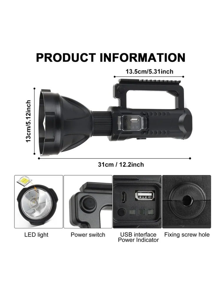 Rechargeable Handheld Spotlight Flashlight, 90000 High Lumens, Super Bright LED Flashlight for Emergencies, 4 Modes Waterproof Searchlight Spotlight for Fishing, Hunting, Hiking, Camping with Tripod - Image 5