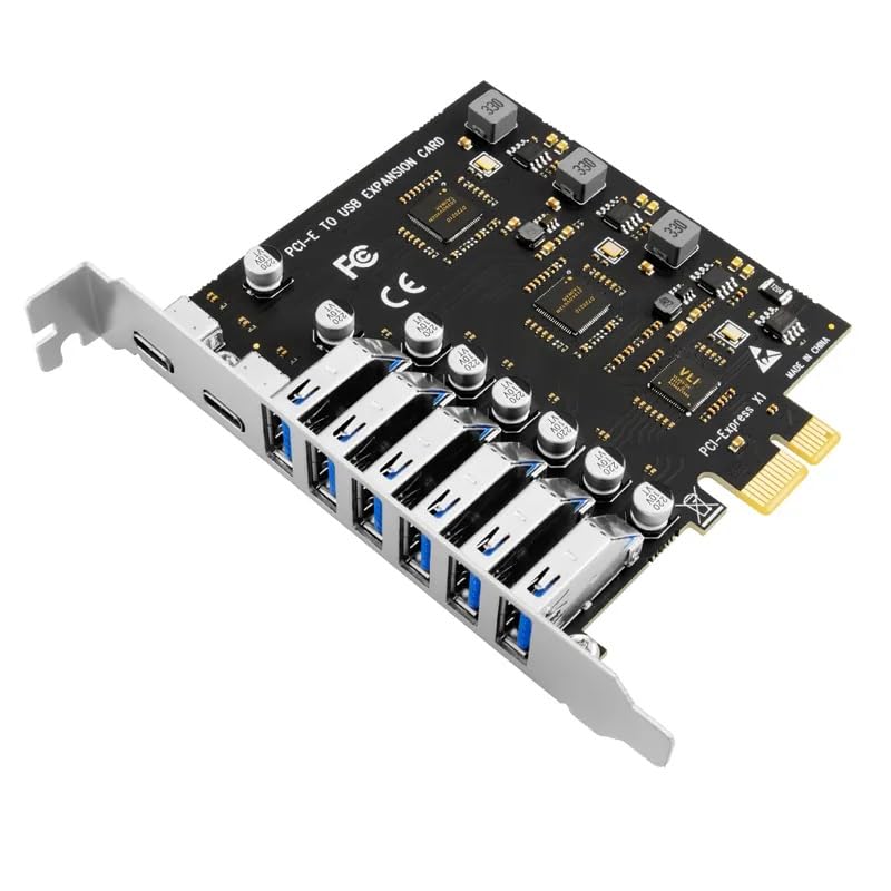 ETZIN USB 3.0 PCIe Card, PCI-e to 2Port USB C + 6 Port USB 3.0 Internal Expansion Card 5Gbps Support PCI-E X1 X4 X8 X16, Support Windows 11/10/8/7/XP-EPL-1028PC. - Image 1