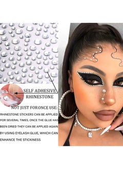 La Jolie Jasmin 1250 Pcs Self Adhesive Rhinestones for Makeup Eyes 15 Colors Rainbow Rhinestones Face Jewels Face Gems Stick on, DIY Nail Makeup 3mm 4mm 5mm 6mm Rave Festival Accessories Costume for Women  - Image 2