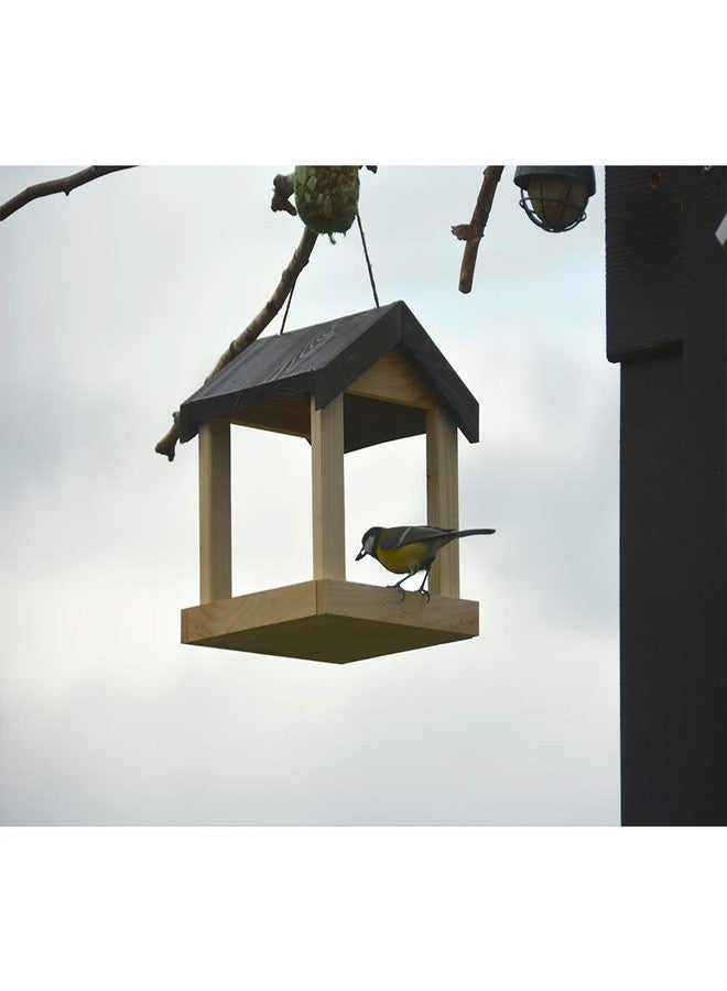 Esschert Design FB463 Hanging House-Shaped Wood Bird Feeder with Rope - Image 5