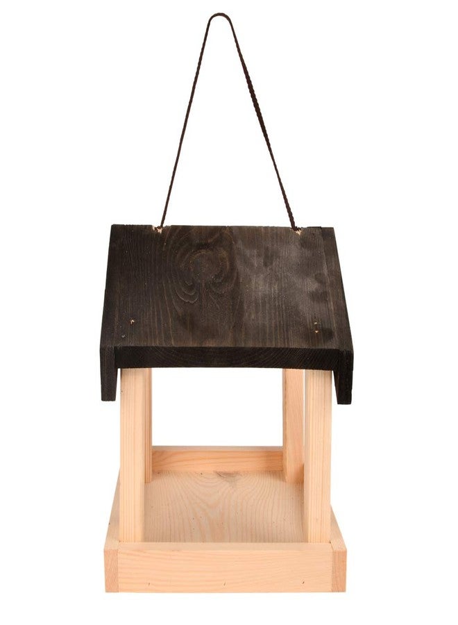 Esschert Design FB463 Hanging House-Shaped Wood Bird Feeder with Rope - Image 2