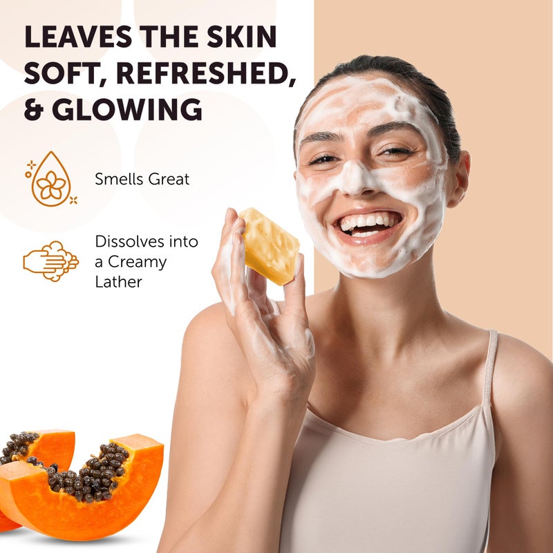 VALITIC Papaya and Turmeric Kojic Acid Soap Bar - Dark Spot Corrector Skin Care Cleansing Bar - Infused with Vitamin C, Hyaluronic Acid, Collagen, Retinol, Olive Oil - 2 Pack - Image 4