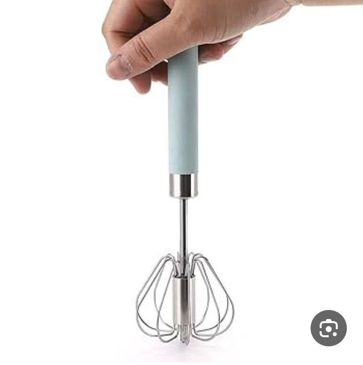 Manual Stainless Steel Egg Whisk with Colorful Handle - Image 3