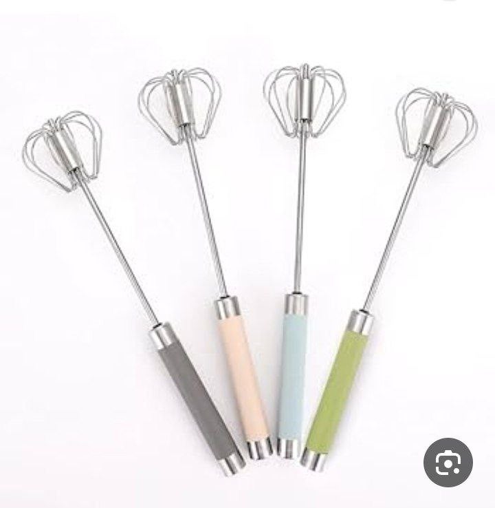 Manual Stainless Steel Egg Whisk with Colorful Handle - Image 1
