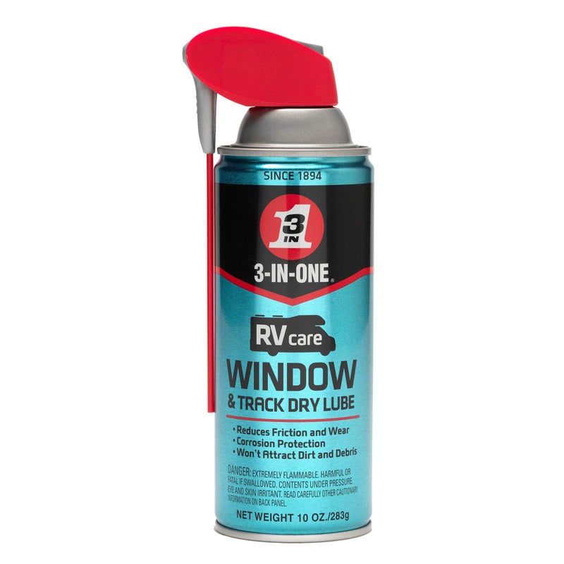 3 in one 3-IN-ONE RVcare Window & Track Dry Lube with SMART STRAW SPRAYS 2 WAYS, 10 OZ - Image 2